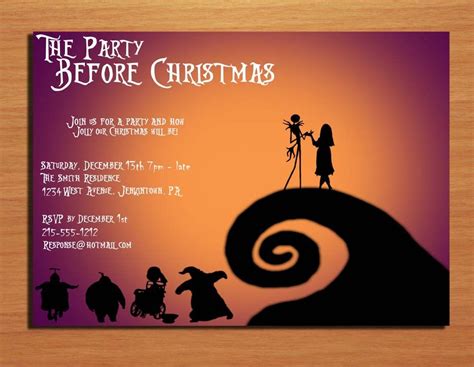 Free Printable Nightmare Before Christmas Birthday Invitations