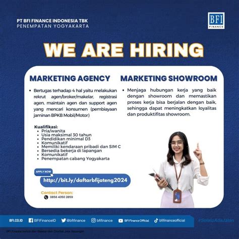 Lowongan Kerja Marketing Agency Marketing Showroom Di PT BFI Finance