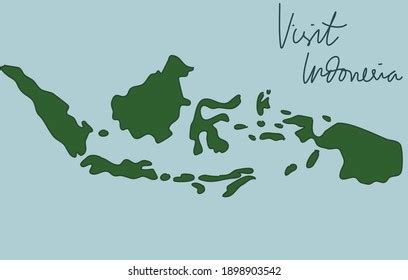 Indonesia Country Map Flat Design Stock Vector Royalty Free