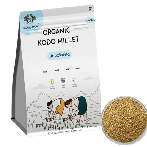 Native Pods Kodo Millet Unpolished 1Kg Varagu Natural Organic