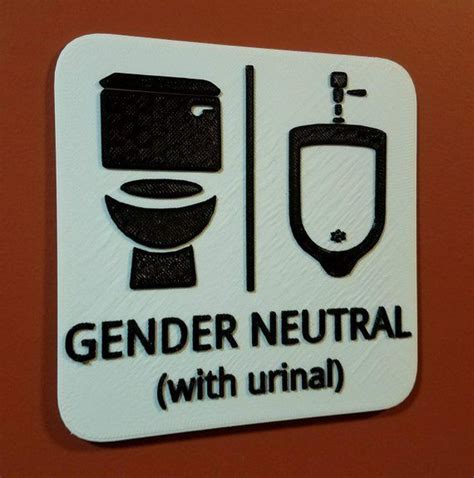 Gender Neutral Bathroom Signs, Unisex Bathroom, Foam Tape, Custom Message, Restroom, Signage ...