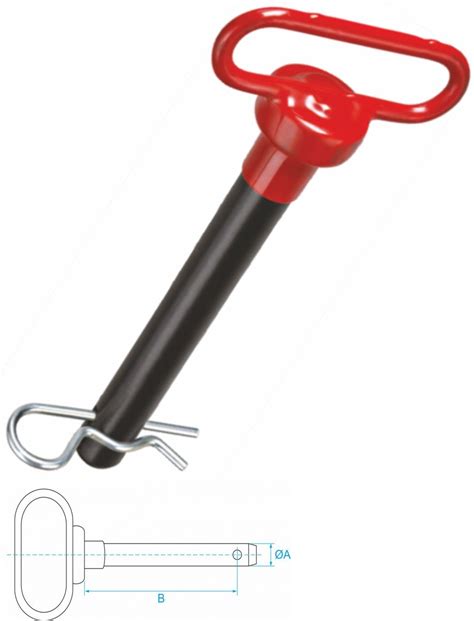 Red Handle Hitch Pin Jrs Parts