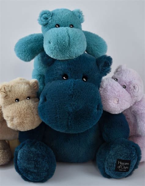 Histoire D Ours Peluche Hippo Hip Pop Bleu Canard Cm Livraison