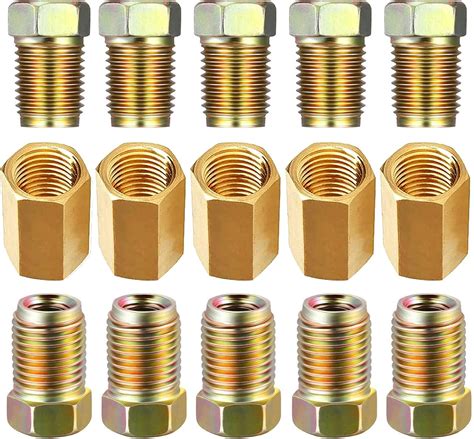 Muhize Brake Line Fittings 15 Pieces 3 8 24 Threads Assortment Brake Fitting For 3 16 Inch