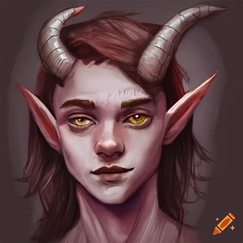 Portrait Of A Young Tiefling Boy On Craiyon