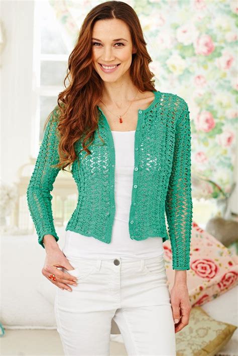 Ladies Lace Cardigan Crochet Pattern The Knitting Network Crochet