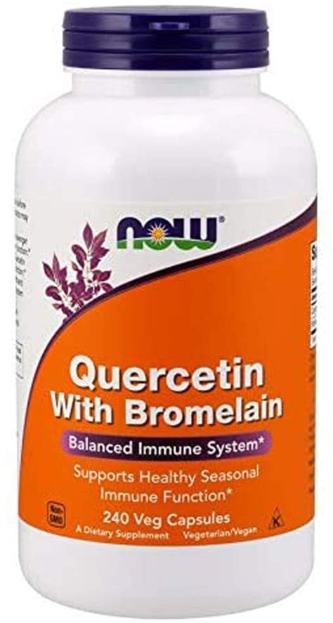 NOW Quercetin With Bromelain 240 Vegetarian Capsules Walmart