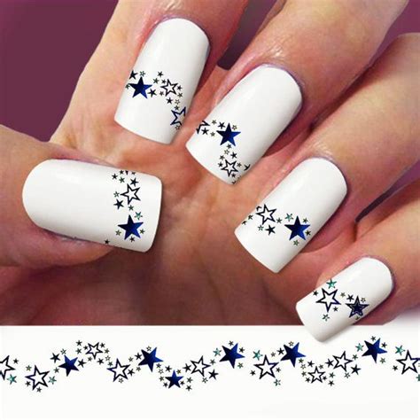 Star Nail Decal Stars Nail Art 4 Strip Nail Decals Nail Art Design