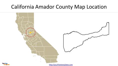 Us California Amador County Maps Free Powerpoint Template