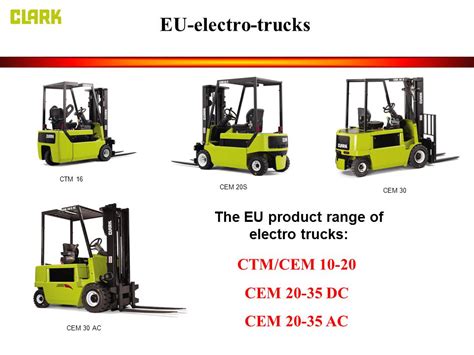 Clark CEM 30 AC Electric Forklift Specs 1997 2003 Lift Trucks