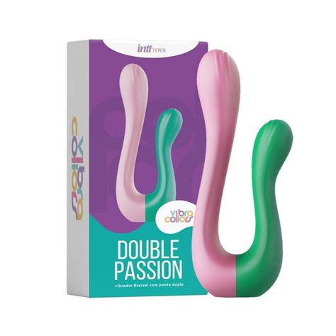 Double Passion Vibrador Duplo Flexível Rosa Verde Intt l Mais Vaidosa