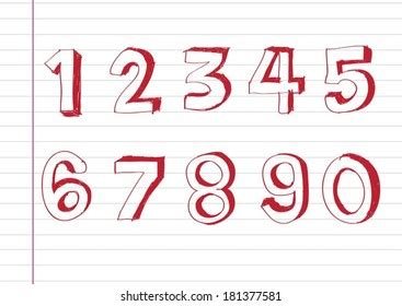 Sketch Numbers Mathematics Symbols Stock Vector Royalty Free