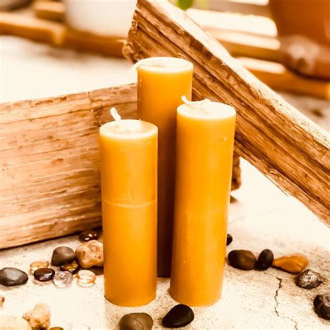 100 Pure Organic Beeswax Pillar Candles Set Of 3 Beeswax Pillar Candles