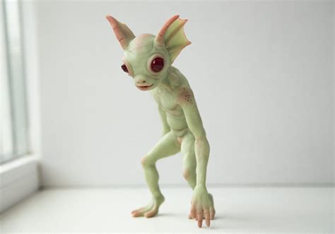 Hopkinsville Goblin of Kentucky, Creepy Cute Weird Green Goblin Doll , Weird Sculpture Cryptid ...