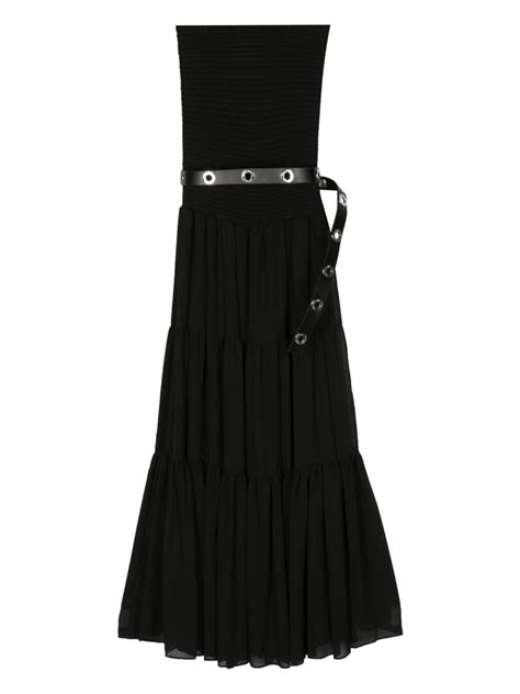 Michael Michael Kors Shirred Strapless Maxi Dress Black FARFETCH