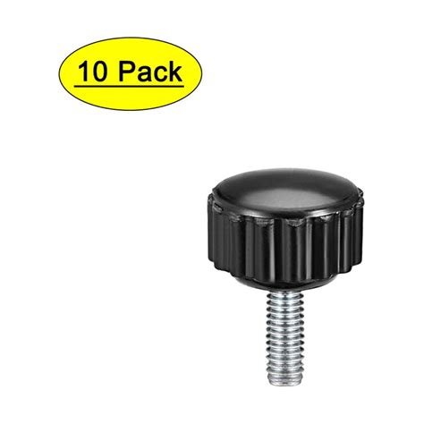 Uxcell M4 X 10mm Male Thread 16mm Round Head Knurled Clamping Knobs 12