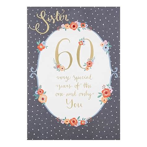 Sister 60th Birthday Birthday Card Uk Kitchen And Home