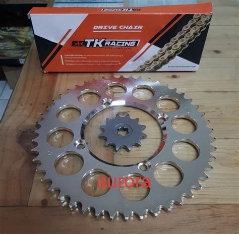 Jual GEAR SET TK KLX 150 TEBAL 520 RANTAI TK 520 HS GOLD Di Lapak