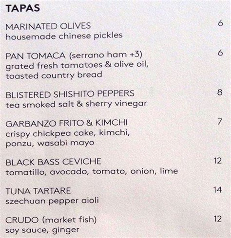 Tasca Chino Menu, Menu for Tasca Chino, Gramercy-Flatiron, New York City - Urbanspoon/Zomato