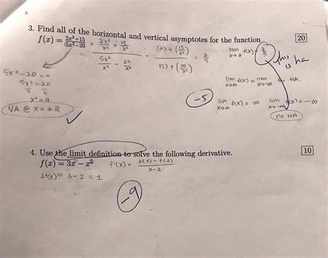 Solved Finding Horizontal And Vertical Asymptotes Of A