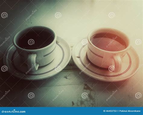 Two Cups Of Coffee Stock Image Image Of Light Coffee 46453753