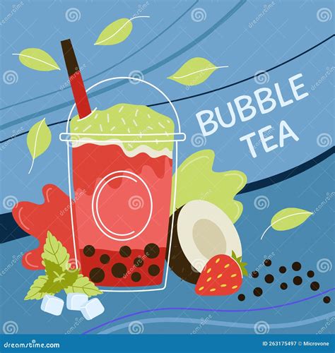 Fresh Bubble Tea Poster Taiwan Boba Pearl Drink Graphic Design