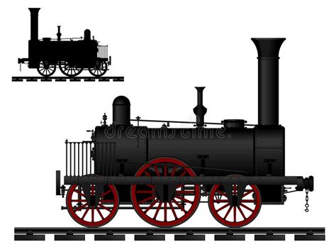 Vintage Steam Locomotive Stock Illustration Illustration Of Silhouette