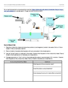 Ionic Vs Covalent Bonding Virtual Lab Webquest Conductivity PS1 2