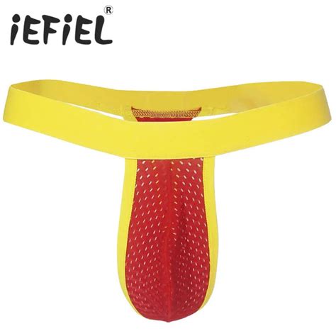 New Arrival Sexy Mens Lingerie Breathable T Back Bulge Thong G String