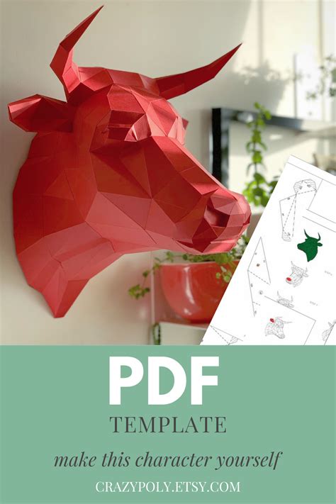 You Can Make Your Own Bullhead For Wall Decoration Diy Papercraft