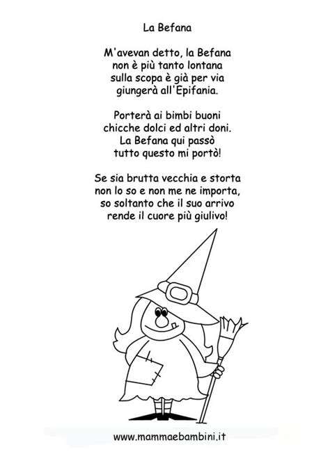 Disegno Della Befana Da Colorare Con Filastrocca Mamma E Bambini