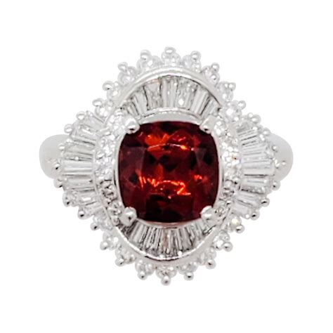 Spessartite Orange Garnet Diamond Cocktail Ring At 1stDibs