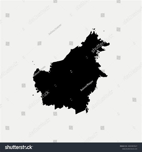 Map Borneo Outline Silhouette Vector Illustration Stock Vector Royalty