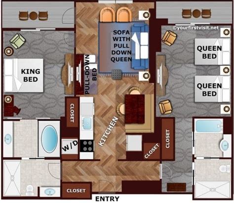 Disney Beach Club 2 Bedroom Villa Layout | www.resnooze.com