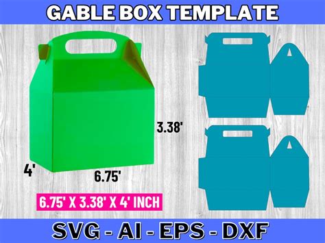 Gable Box Template Svg Gable Box Cricut Box Template Svg Gift Box