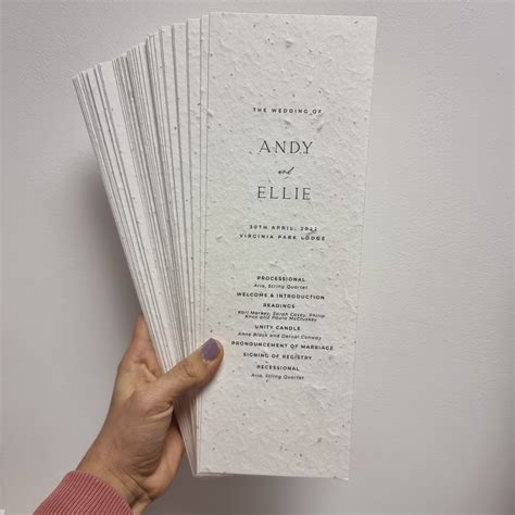 PLANTABLE SEEDED Paper Save The Date Invitation Card Sustainable