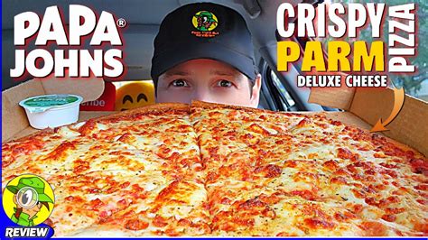 Papa Johns® Crispy Parm Pizza Review 🧄🫓🍕 Deluxe Cheese 🧀 Peep This Out