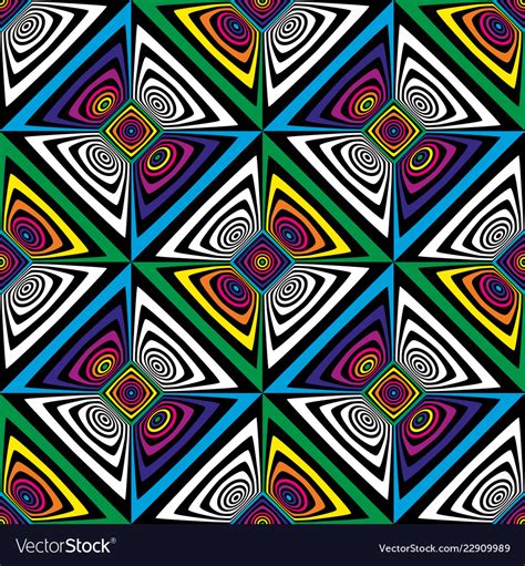 Abstract seamless op art pattern colorful Vector Image