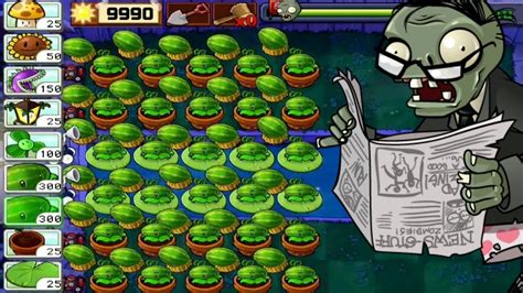 Plants Vs Zombies Survival Fog 5 Flags Completed All Melons Vs All