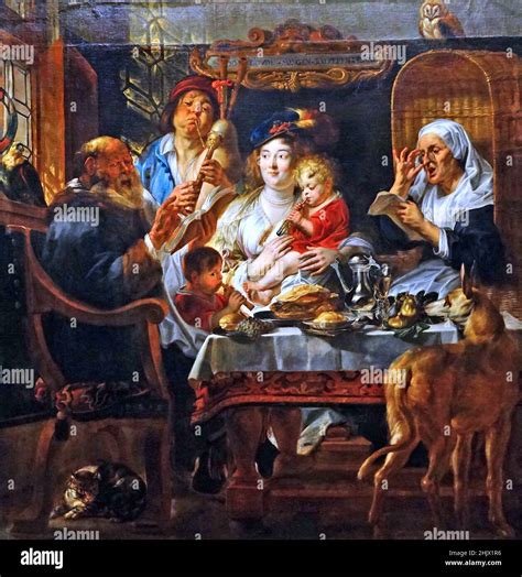 Come il vecchio cantò così pipa il giovane da Jacob Jordaens 1593 1678