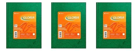 3 Cuaderno Gloria Tapa Dura X 42 Hojas Rayadas Color 3 VERDES