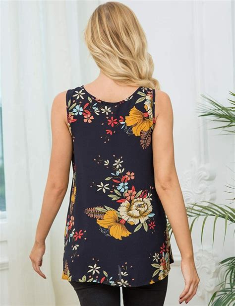 Zeagoo Women S Floral Print Loose Casual Flowy Tunic Tank Top EBay