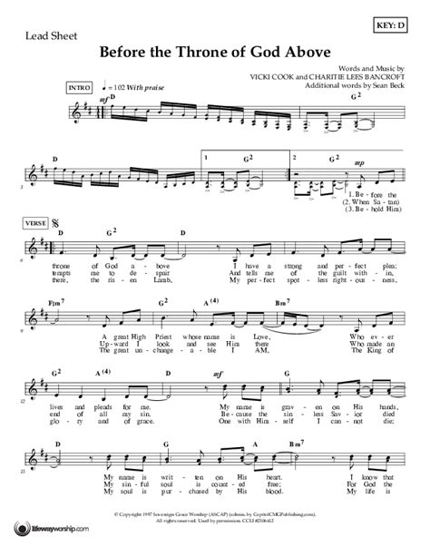 Before The Throne Of God Above Sheet Music PDF Tommy Walker