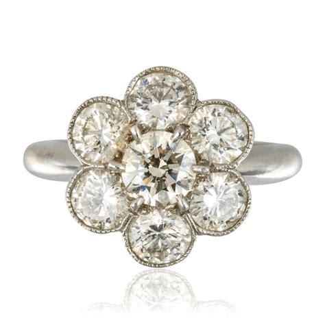 Bague Marguerite Or Blanc Diamants Bijouxbaume