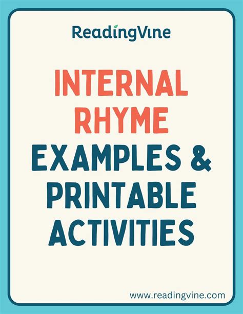 Internal Rhyme Examples and Activities - ReadingVine