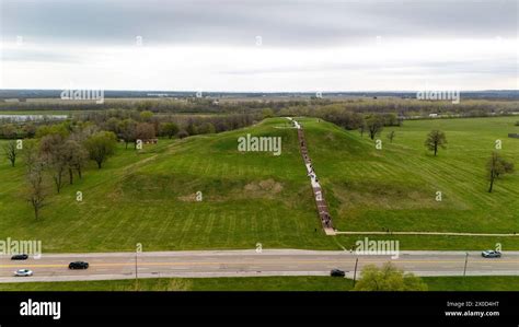 Aerial Photograph Of Monks Mound At Cahokia Mounds State Historical