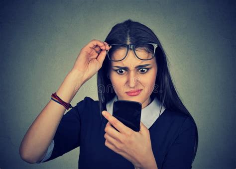 Man With Glasses Having Trouble Seeing Phone Screen Vision Problems