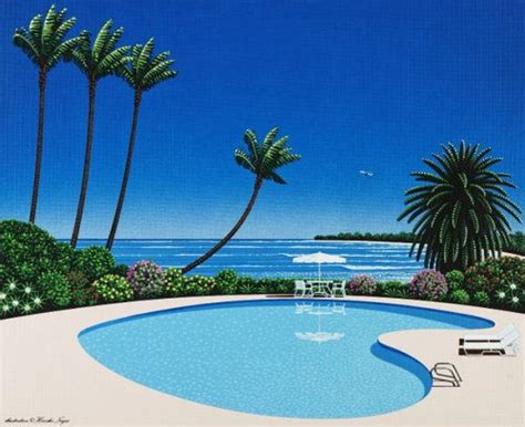 Poolside, Hiroshi Nagai | Pop art comic girl, Japanese art modern, Vaporwave art