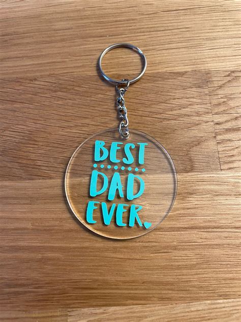 Fathers Day Key Ring Best Dad Ever Fathers Day Custom Etsy