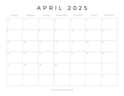 Blank April 2025 Calendar Printable Freebies Irita Leonore